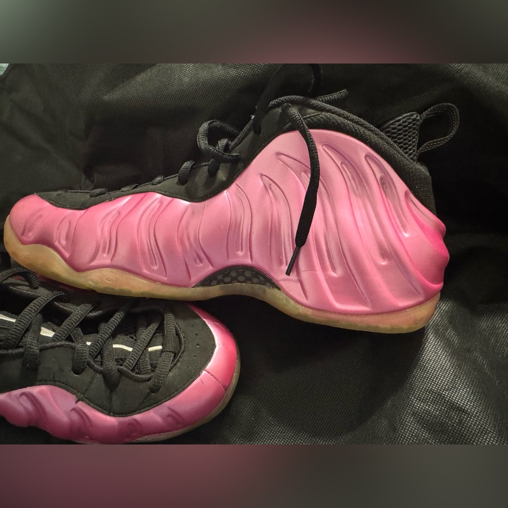 Pink and Black Foamposite Sneakers